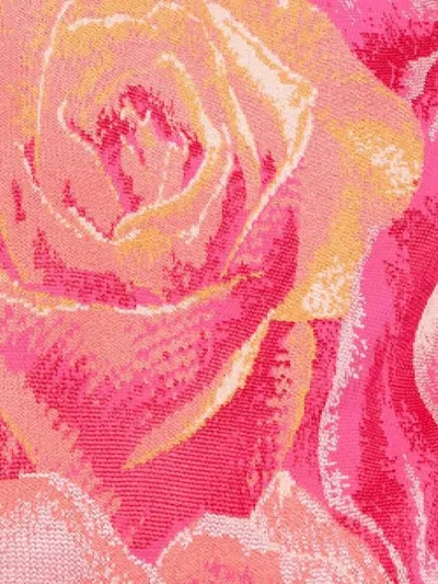 Roberto Cavalli Mini Dress With Garden Rose Print In Rosa