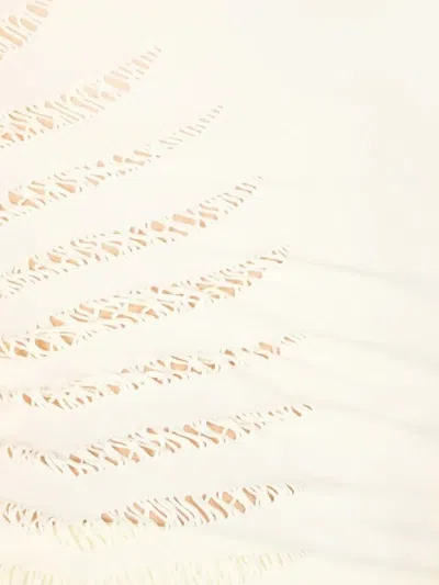 Roberto Cavalli Tank Top With Perforated Zebra Pattern In White