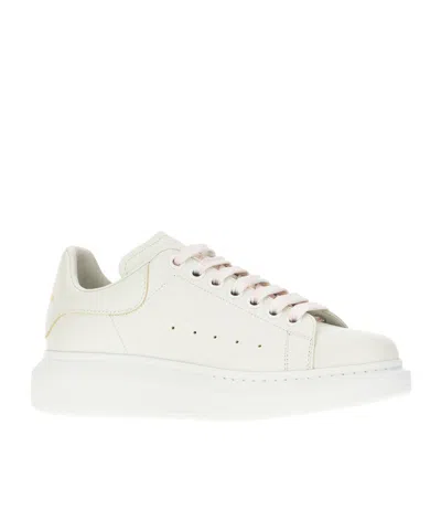 Alexander Mcqueen 45mm Iridescent Tech & Leather Sneakers In White