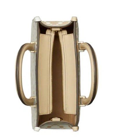 Tory Burch T Monogram Contrast Embossed Small East-west Tote In Light Brown