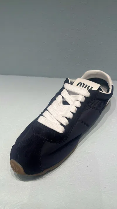 Miu Miu Nylon Sneakers In Blue