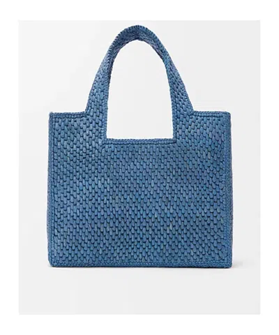 Loewe Women's Font Small Raffia Bag In Light Blue