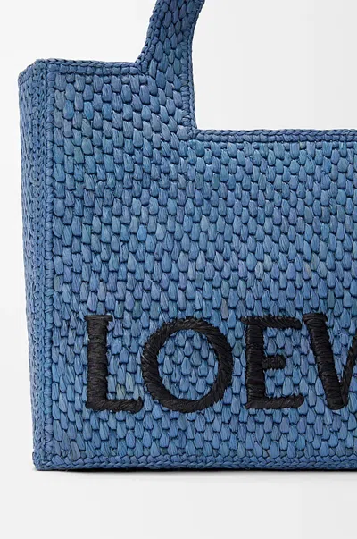 Loewe Women's Font Small Raffia Bag In Light Blue