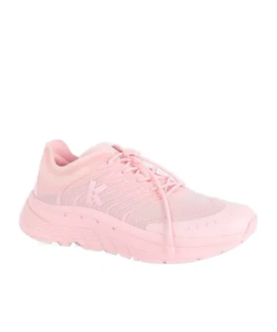 Kenzo Low Top Sneakers With Mesh Upper And Rubber Sole In Pink