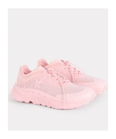 Kenzo Low Top Sneakers With Mesh Upper And Rubber Sole In Pink