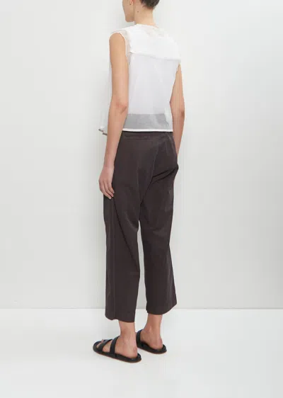 Toujours Cotton Blend Easy Field Trouser In Charcoal Brown