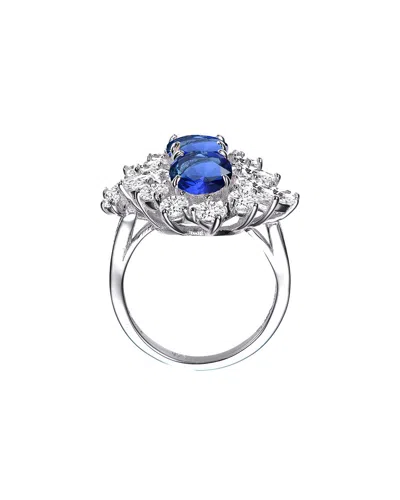 Genevive Silver Diamond Cz Statement Ring