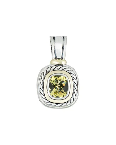 David Yurman Albion Silver & 14k Lemon Quartz Pendant/enhancer (authentic )