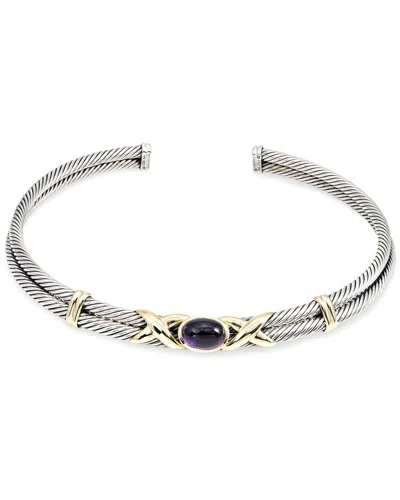 David Yurman Cable Collection Silver & 14k Amethyst Necklace (authentic )
