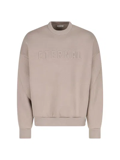Fear Of God Relaxed Fit Sweatshirt With Embossed Detail In Beige