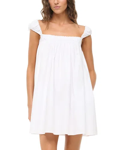 Staud Straight Collar Dress In White
