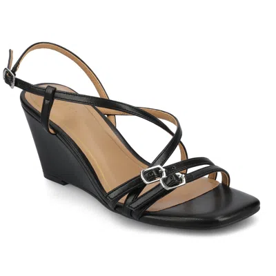 Journee Collection Womens Clinne Wedge Sandals In Black