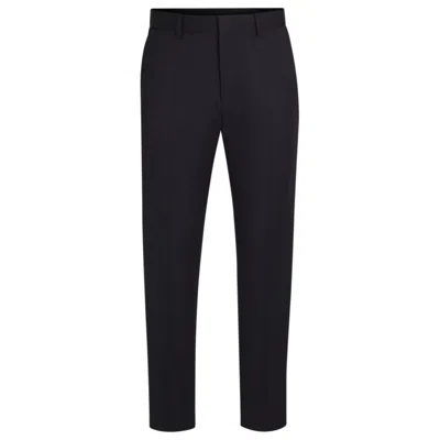 Hugo Boss Formal Trousers In Virgin-wool Serge In Black