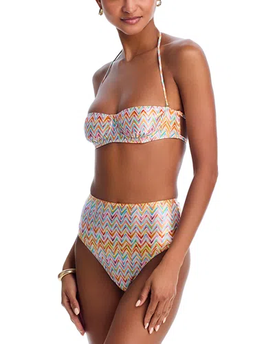 Missoni Bikini With High-waisted Bottoms And Zig Zag Pattern In Multicolor