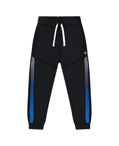 Deux Par Deux Little Boy's Athletic Pants Blue And Black In Blue And Black