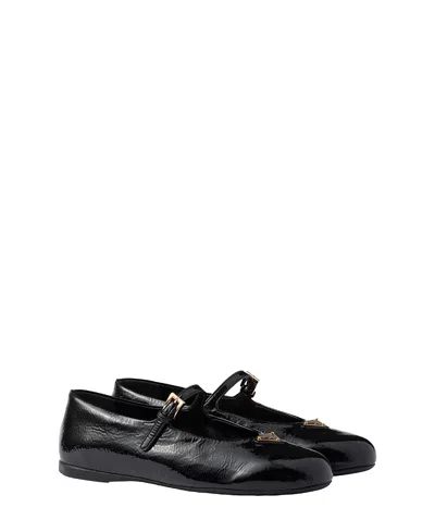 Prada Woman Black Flats In Black