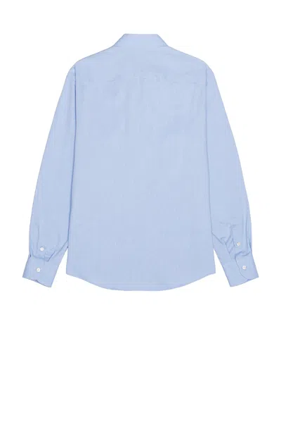 Valentino Vlogo Embroidered Long-sleeved Shirt In Light Blue