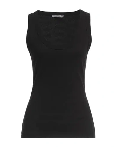 Michael Stars Woman Tank Top Black Size Onesize Cotton In Black