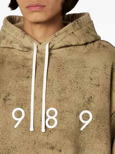 1989 Studio Brushed Cotton Hoodie With Embossed Logo In Neutral