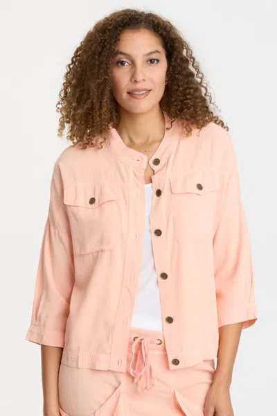 Wearables Twill Colbert Jacket In Pink