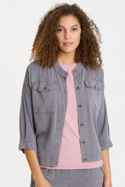 Wearables Twill Colbert Jacket In Grey