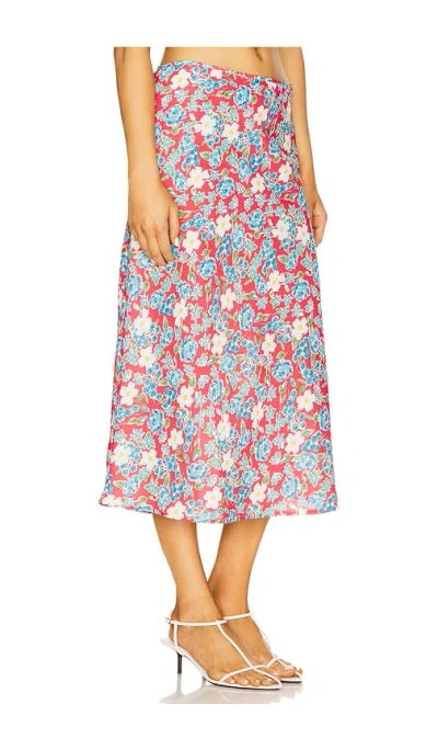 Bella Venice Floral Midi Skirt In Multi