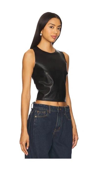 Commando Faux Leather Shell Top In Black