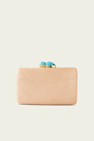 Kayu Jen Clutch With Turquoise Stone In Toast