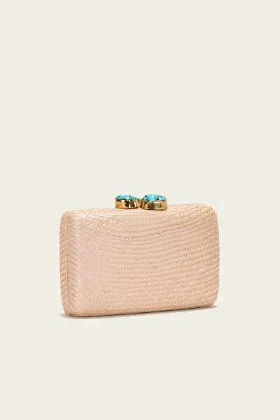 Kayu Jen Clutch With Turquoise Stone In Toast