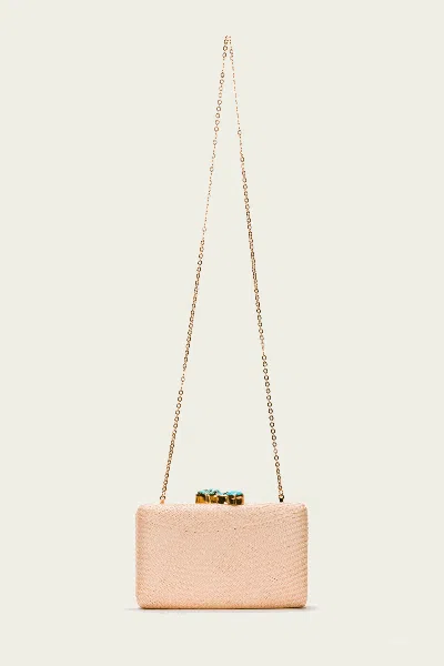 Kayu Jen Clutch With Turquoise Stone In Toast
