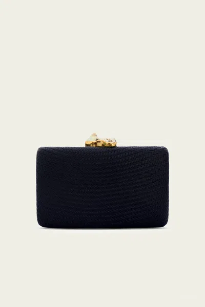 Kayu Jen Clutch With White Stone In Black