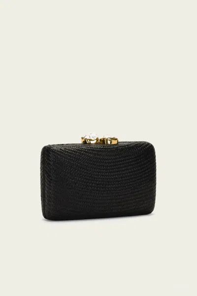 Kayu Jen Clutch With White Stone In Black