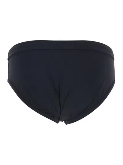 Dolce & Gabbana Black Swim Briefs With Branded Drawstring And Logo Tag In Black