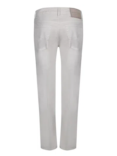 Jacob Cohen Scott Light Grey Cotton Pants In White