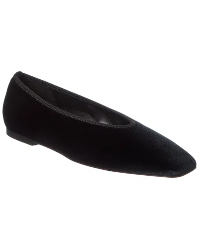 Totême Minimalist Velvet Ballerinas In Black
