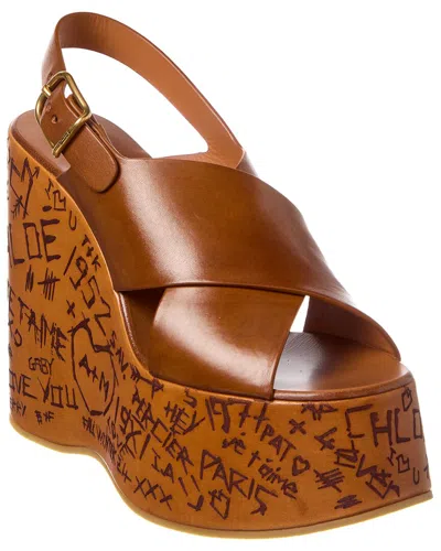 Chloé Maxime Brown Wedge Sandal In Brown