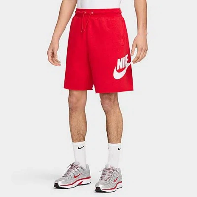 Nike Men's Club French Terry Alumni Shorts In University Red/university Red/white