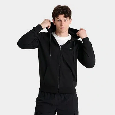 Lacoste Classic Fit Fleece Hoodie In Black