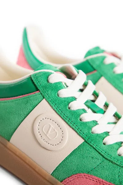 Valentino Garavani Multicolor Suede Upvillage Sneakers In Green