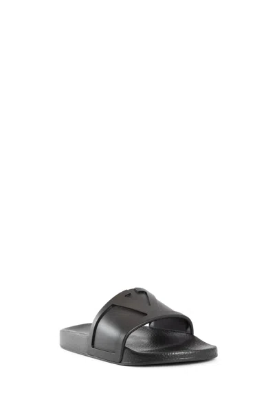 Valentino Coolside Rubber Slides In Black