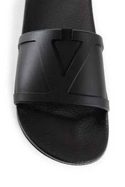 Valentino Coolside Rubber Slides In Black