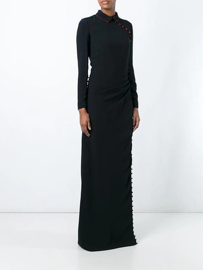 Shop Marco De Vincenzo Buttoned Fitted Dress In Black