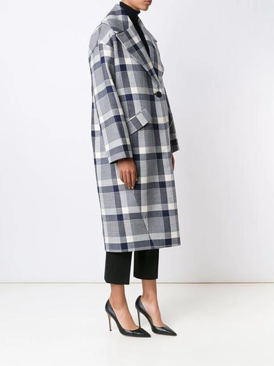 Shop Adam Lippes Macro Check Coat - Blue