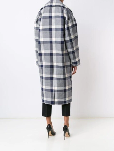 Shop Adam Lippes Macro Check Coat - Blue