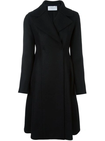 Harris Wharf London Long Flared Coat In Black