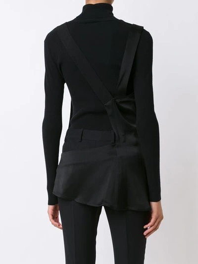 Shop Ann Demeulemeester Draped Neck Satin Top In Black