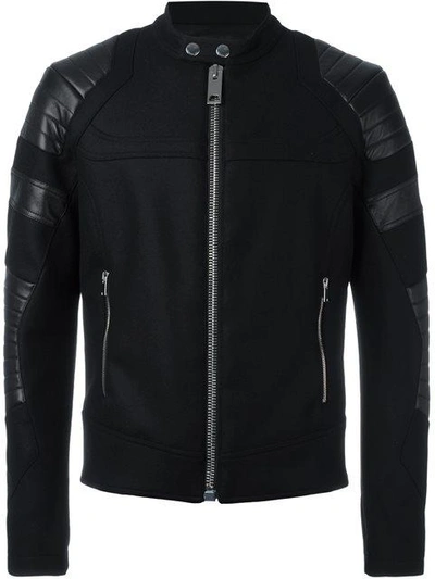 Les Hommes Biker Jacket In Black