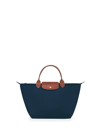Longchamp `le Pliage Original` Medium Handbag In Blue