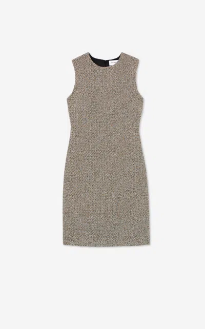 St John St. John Collection Metallic Eyelash Tweed Dress In Gray