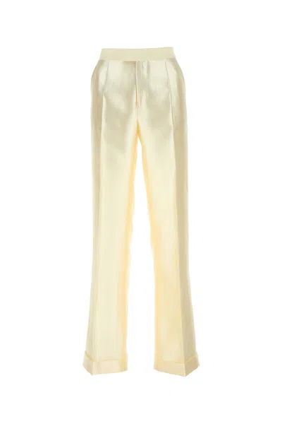 Maison Margiela Mohair & Silk High Rise Straight Pants